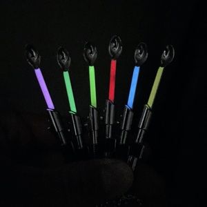 Mini spoon necklace GLOW Star Wars Light Saber small tiny spoon pendant 6 Piece